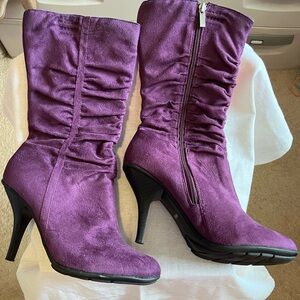 Purple Heeled Boots for Women